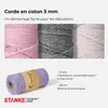 STANKE Fil macramé 3mm 100 m couleur Noir - fil de coton Voir les images du produit 2