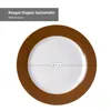 A white plate with a brown rim, shown from a top-down perspective. Náhled obrázku produktu
