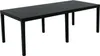 A black rectangular outdoor dining table with slatted top and four legs, isolated on a white background. Produktbild-Vorschau