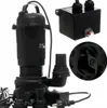 A collage of images showing a submersible pump, its internal mechanism, and a control box. Podgląd zdjęcia produktu