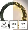 LED vánoční nano řetěz zelený, 15 m, venkovní i vnitřní, teplá bílá, časovač Náhled obrázku produktu