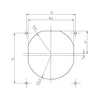 Technical drawing with dimensions of a CEE socket. Anteprima dell’immagine prodotto