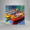 Bilder auf glas - Boote Bunt Angeln Wasser - 30x30cm - Produktbild-Vorschau 3