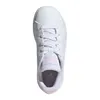 A top-down view of a white Adidas Advantage sneaker with pink accents. Podgląd zdjęcia produktu