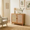Calicosy - Credenza 2 ante in rattan naturale L 80 cm - Anteprima dell’immagine prodotto 2
