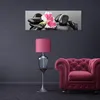 Leinwandbild Zen-Kerzensteine und dunkle Zen-Steine 120x40 Produktbild-Vorschau 3