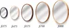 Five round mirrors of different sizes and frame colors are displayed against a white background. Anteprima dell’immagine prodotto
