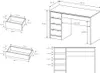 Masseno Schreibtisch ESTE 120x55x75 cm Bürotisch Produktbild-Vorschau 2