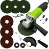 A collection of angle grinder accessories and parts, including the grinder itself, displayed on a white background. Produktbild-Vorschau