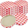 WELLGRO 200x Einmachdeckel TO82 - rot kariert - Produktbild-Vorschau 1