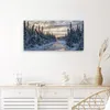 Wanduhr aus Glas mit Motiv Winterflusswald- 60 x 30 cm - Produktbild-Vorschau 4