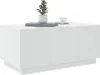 A white coffee table with a plant and a cup on top, against a white background. Náhled obrázku produktu
