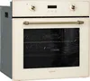 A front-side view of a cream-colored electric built-in oven with brass accents. Náhled obrázku produktu