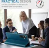 A group of people in a meeting discussing something around a table, with a product case displayed prominently in the foreground. Produktbild-Vorschau