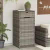 A grey poly rattan garden cabinet with a drawer and a door, placed on a patio next to a potted plant and an outdoor sofa. Anteprima dell’immagine prodotto