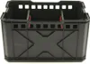 A black plastic tool crate with internal dividers. Voir les images du produit
