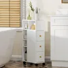 HOMCOM Badezimmerschrank Schmal mit 4 Rollen 3 Schubladen 5 Produktbild-Vorschau 8