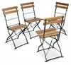 Relaxdays Gartenstuhl 4er Set, klappbar, Metall, Naturholz, Produktbild-Vorschau 11