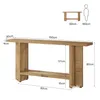 A diagram showing the dimensions of a console table, with a small illustration of a person for scale. Podgląd zdjęcia produktu