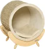 PawHut Katzenhöhle Katzenbett mit Regal Katzenhaus Produktbild-Vorschau 1