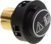 A close-up studio shot of a black and gold Kärcher safety cap for a steam cleaner. Voir les images du produit
