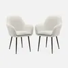 Set 2 poltrone bouclé, gambe in metallo, Bouclé bianco Anteprima dell’immagine prodotto 2