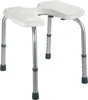 A white shower stool with adjustable height legs on a white background. Produktbild-Vorschau