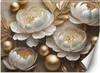 Vlies fototapete 3D-Glamour-Goldblumen 400x280 cm Feeby Produktbild-Vorschau 1
