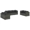 vidaXL 7-tlg. Garten-Lounge-Set mit Kissen Poly Rattan Grau Produktbild-Vorschau 3