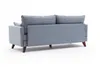 The back view of a blue sofa on a white background. Produktbild-Vorschau