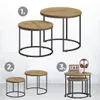FORTENA  Couchtisch Set 2er Rund, Eiche Optik/Schwarz, Produktbild-Vorschau 17