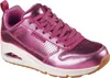 A pink Skechers sneaker is shown from a side angle against a white background. Voir les images du produit