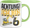 6. Geburtstag Geschenk Tasse Becher Jungs Baustelle Produktbild-Vorschau 1