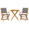 3-tlg. Bistro-Set Anthrazit Stoff und Massivholz Produktbild-Vorschau 1