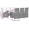 9-tlg. Garten-Essgruppe mit Kissen Schwarz Poly Rattan Produktbild-Vorschau 7