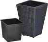 Pflanzkübel Sansscouci Poly Rattan 40 cm schwarz Produktbild-Vorschau 3