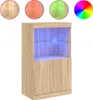 vidaXL Príborník s LED osvetlením Sonoma dub 60,5x37x100 cm Náhľad obrázku produktu 2