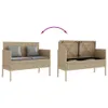Design Gartenbank mit Kissen Beige Poly Rattan, Gartenbänke Produktbild-Vorschau 8
