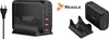 A collage of product images showing a black 200W GaN charger with multiple USB ports, a power cord, and a charging stand. The brand logo 'REAGLE' is also visible. Anteprima dell’immagine prodotto
