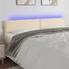 Cloris Designermöbel LED Kopfteil Creme 180x5x78/88 cm Produktbild-Vorschau 1