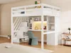 Lit mezzanine 140 x 200 cm avec escalier, blanc | Lit Voir les images du produit 16