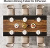 An overhead view of a modern dining table set for 8 people with chairs. Náhled obrázku produktu
