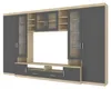 Wohnwand Paris Anbauwand Wohnkombi Wohnzimmer MDF Grau+ Produktbild-Vorschau 2