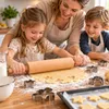 Nudelholz aus Buchenholz 40 cm Teigrolle mit Griffen Produktbild-Vorschau 2