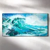 Wanduhr Bürouhr Leinwand Bild 60x30 Malerei Ozean Meer Produktbild-Vorschau 2