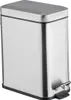 A silver rectangular pedal bin with a black pedal and base. Produktbild-Vorschau