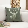 Kissenhülle Waldhirsch 45x45cm grün Samt Optik Produktbild-Vorschau 5