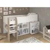 Lit surélevé avec bureau & rangement - 90 x 200 cm - Blanc Voir les images du produit 19