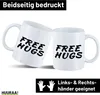 Huuraa Kaffeetasse Free Hugs Schriftzug 330ml Weiß Keramik Produktbild-Vorschau 2
