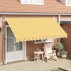 vidaXL Einziehbare Markise Handbetrieben 400 cm Orange/Weiß Produktbild-Vorschau 1